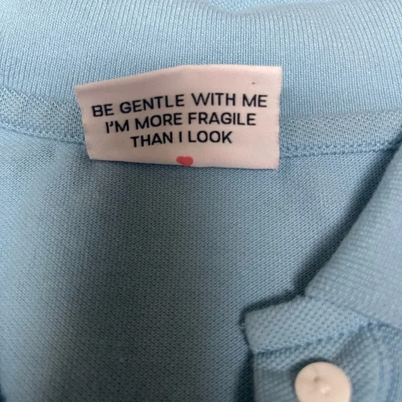 BSR Light Blue Polo Shirt Dress with Embroidered Fawn - Picture 10 of 11